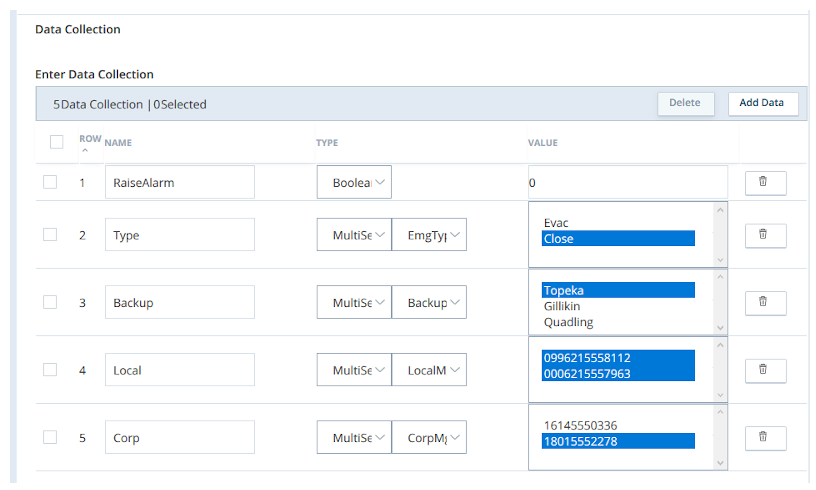 The  Data Collection page, where you can create a data collecction.