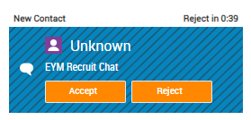 Image of an inbound chat notification.