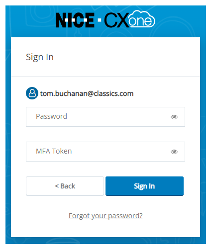 Global authentication login window showing Password and MFA Token fields.