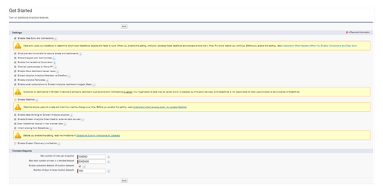 Analytics Settings Screen