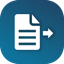 The Sendfile action icon - a piece of paper with one corner folded down and an arrow pointing to the right.