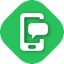 The icon for the SMS script type - a smart phone with a chat bubble coming out of it.