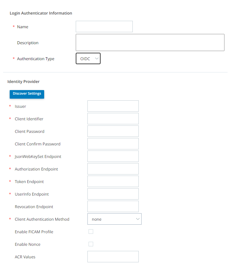 Screenshot of the OpenID Connect tab of a business unit in edit mode