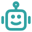 Icon of a smiling robot head