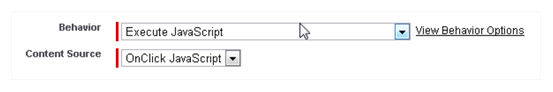 Die Seite zum Erstellen benutzerdefinierter Schaltflächen in Salesforce mit Feldern für Verhalten und Contentquelle.