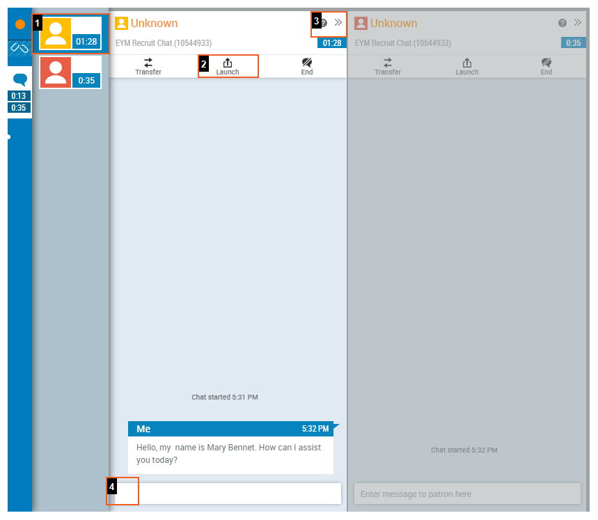 Bild des Chat-Arbeitsbereichs in MAX.