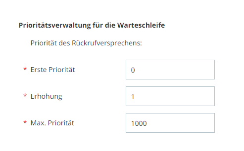 Bild des Abschnitts zur Prioritätsverwaltung auf der Seite zur Erstellung von CXone-Skills