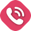 El icono del tipo de secuencia de comandos Teléfono: un teléfono de estilo antiguo con líneas curvas que indican que sale sonido.