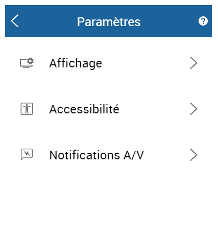 Imagen de las opciones de nivel superior en el cuadro emergente de la página Configuración en MAX.