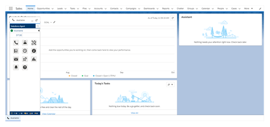Expérience Salesforce Agent Classic dans Lightning au-dessus de Salesforce.