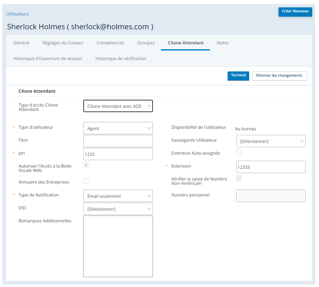 Accordez l'accès utilisateur à Attendant sur l'onglet Attendant dans Admin CXone.