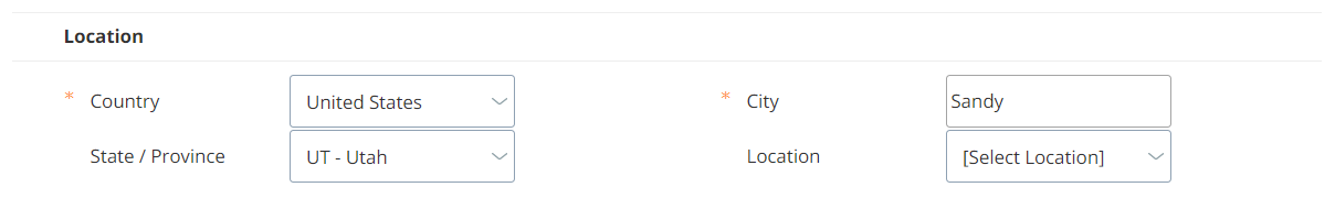 Sélectionnez l'emplacement de l'utilisateur