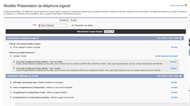 Écran Modification de la disposition du téléphone logiciel dans Salesforce.