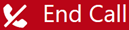 電話のアイコンに線が引かれ、通話終了の文字が入った赤いバー。