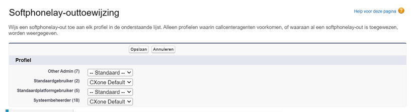 Profielen voor Softphone-layout toewijzen in Salesforce.