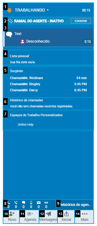 A interface MAX, mostrando itens de trabalho, a fila e a programação do agente e muito mais.