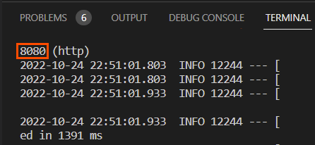 Java 的終端輸出顯示代理隧道正在運行，8080 (http)。